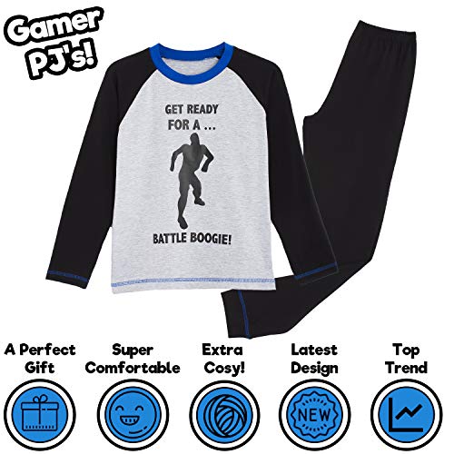 CityComfort Pijama para Niños Gaming, Pijama Niño Invierno Diseño Videojuegos, Pijamas De Manga Larga, Pijama De Algodón, Fantástico Pijama 2 Piezas, Regalo Precioso 4 10 Años (5/6 Años, Gris)
