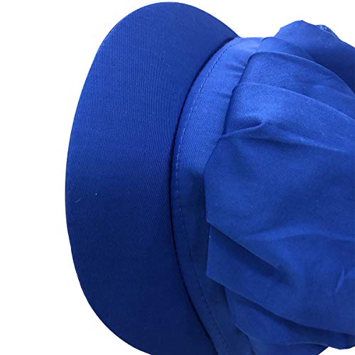 Cityelf Gorro de Cocinero Ajustable Sombrero para cocinar y restaurante Gorra para trabajo patissier cocina red de sombrero Mujer blanco (azul 3)