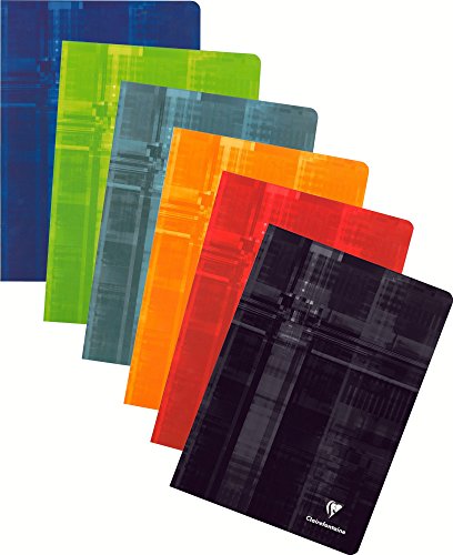 Clairefontaine 63181C - Cuaderno grapado A4 rayado francés (Séyès) de 144 páginas, 1 unidad, colores surtidos