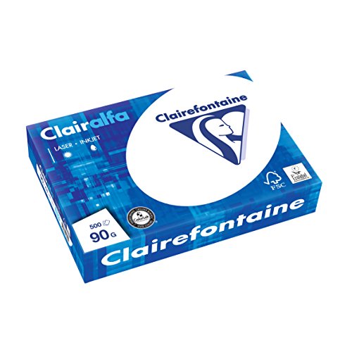 Clairefontaine - Pack de hojas, Blanco, A4, 500 hojas, 90 g/m2