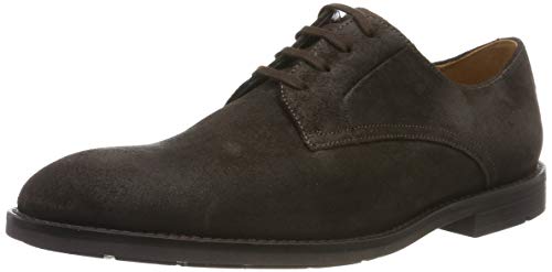 Clarks Ronnie Walk, Zapatos de Cordones Derby, Marrón (Dark Brown Nub Dark Brown Nub), 44 EU