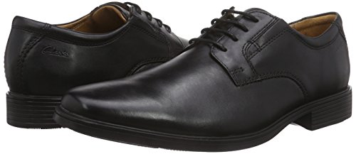 Clarks Tilden Plain, Zapatos Derby para Hombre, Negro (Black Leather), 40 3EU