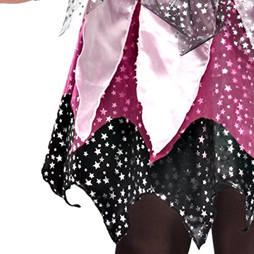 Cloudkids Disfraz de Bruja para Niñas Infantil con Sombrero de Bruja Hechicera- Niña - Disfraz - Carnaval - Halloween - Cosplay - Accesorios - Talla M, 4 a 6 años