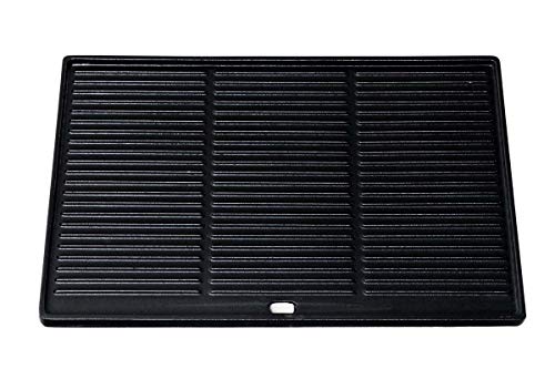 CLP Placa Parrilla de Hierro Fundido para la Parrilla de Gas I Parrilla de Carbón y Parrilla Eléctrica I Placa Parrilla Reversible con Superficie Acanalada y Lisa I Tamaño: 48,5 x 32 cm, Antracita