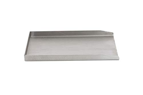 CLP Plancha de Acero Inoxidable para la Parrilla de Gas de Carbón y Parrilla Eléctrica I Placa Parrilla Reversible con Superficie más Lisa I Acero Inoxidable, 26x44,5x3,6 cm