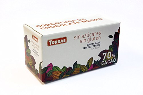 Cobertura de Chocolate Negro en Gotas Sin Gluten y Sin Azúcar