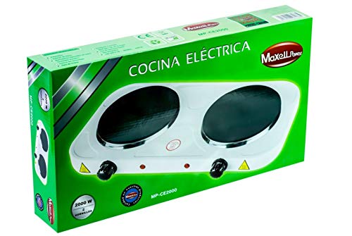 COCINA ELECTRICA DOBLE HORNILLO 2000W 2 FUEGOS PLACA ELECTRICO CAMPING GARANTIA