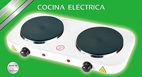 COCINA ELECTRICA DOBLE HORNILLO 2000W 2 FUEGOS PLACA ELECTRICO CAMPING GARANTIA