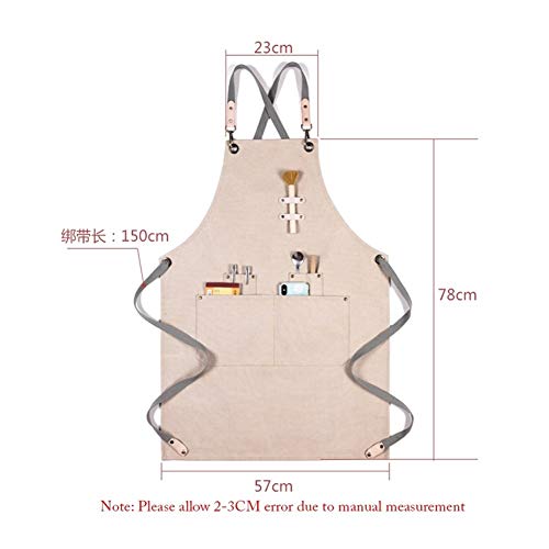 Cocinero Delantal de Lona de algodón Unisex de Cuero Ajustable Que cuelga del Cuello Hotel Restaurant Café peluquería de panadería Bar Camarero Trabajo (Color : Apron 15, Size : OneSize)