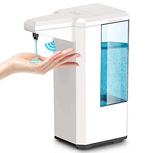 Cocoda Dispensador Jabón Automático 500ml/17oz, Dispensador Jabon Cocina Sin Contacto con 5 Interruptor Ajustable y Tanque de Agua Visible, Dispensador Sensor de Líquidos Manos para Cocina Hotel Baño