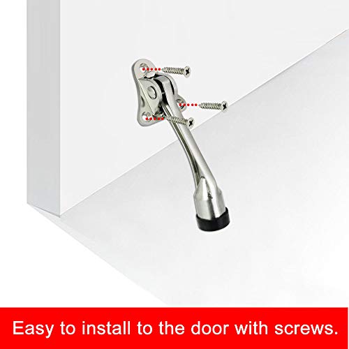 CODIRATO 2 PCS Pedal Tope Puerta con 6 Tornillos, Tope de Puerta de Acero Inoxidable Mantenga la Puerta Abierta Tapón de la Puerta para Puertas de Garaje, Oficina, Hogar (Plateado)