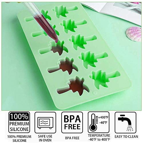 CODIRATO 4 PCS Moldes de Silicona sin BPA, Moldes de Gelatina Moldes de Caramelo Moldes de Chocolate para Hacer Tortas de Jabón de Gelatina Muffin Gummy (Cactus, Flamingos y Coco Tree and Pineapple)