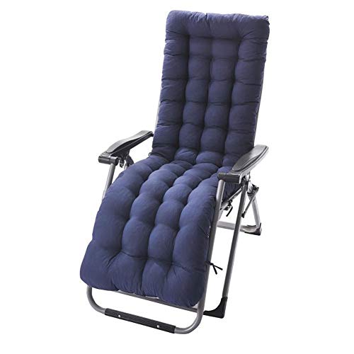 Cojín para silla de salón o tumbona reclinable, cojín con diseño de colchón para tumbonas en el patio, jardín, exteriores, galería, de Soddyenergy., azul