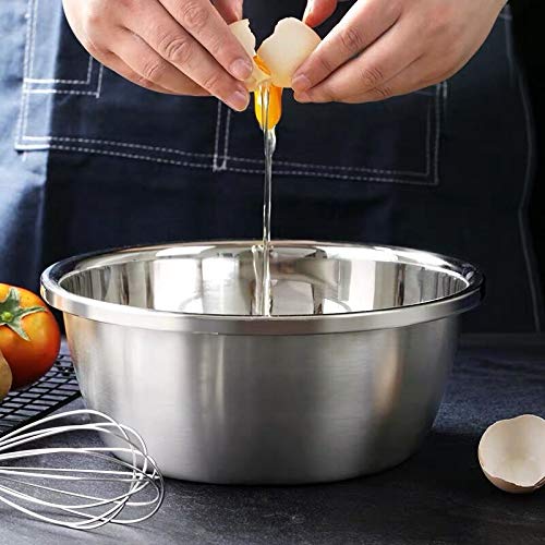 Colador de Cocina Acero Inoxidable y Cuenco de Mezcla Set, Colador Escurridor Bol de Metal Ensaladera Bol para Escurrir Alimentos, Verduras, Frutas, Pastas y Servir, 26cm