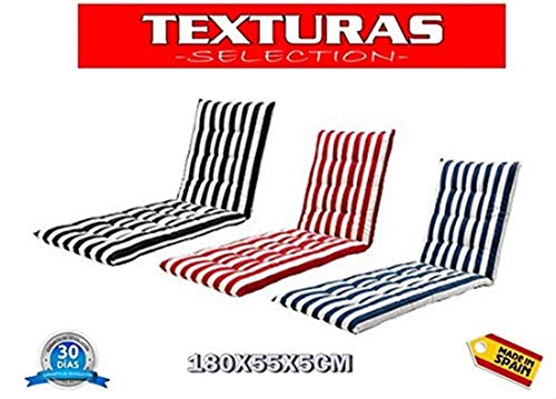 Colchón Tumbona Acolchada Classic 180x55X5 Texturas (Azul)