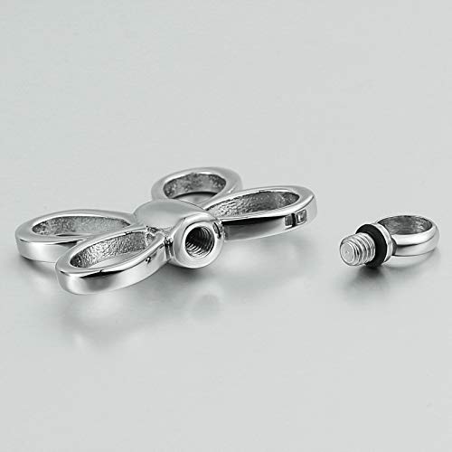 Colgante Memorial Colgante Hombre Acero Inoxidable Colgante de Brasas de Plata Mariposa Hueca Collar Recuerdo Plata