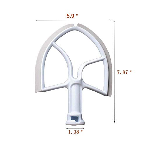 COLOR TREE Batidor de Cuchillas batidor Plano con Bordes de Silicona para K4SS K5SS Mezclador de Elevador de tazón Kitchenaid de 5 Cuartos