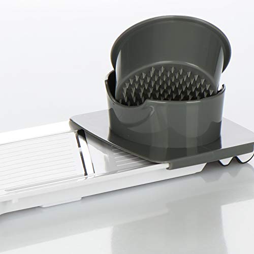COM-FOUR® Cortadora de verduras con espesor de rebanada ajustable - Rallador de cocina para cortar verduras y frutas - Cortadora de pepino con soporte para residuos