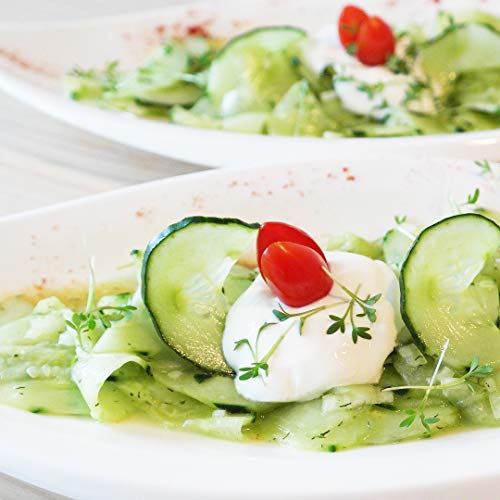 COM-FOUR® Cortadora de verduras con espesor de rebanada ajustable - Rallador de cocina para cortar verduras y frutas - Cortadora de pepino con soporte para residuos