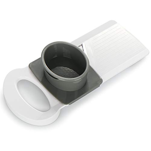 COM-FOUR® Cortadora de verduras con espesor de rebanada ajustable - Rallador de cocina para cortar verduras y frutas - Cortadora de pepino con soporte para residuos