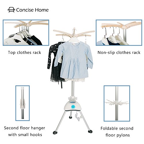 Concise Home Nuevo Secador eléctrico portátil 1000 W Gran Capacidad 10 kg Doble aleación de Aluminio Ahorro de energía Ropa húmeda de Interior Aire Caliente Secado Armario