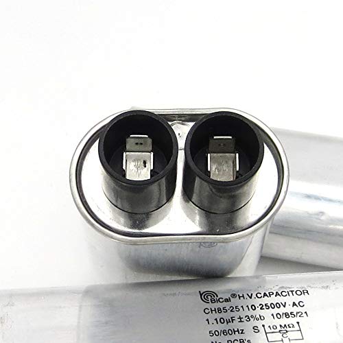 Condensador industrial para microondas CH85.25100.2500VAC 1.00 MFD uF universal compatible y reemplazo para GE Samsung LG Media Hair Amana Kenmore Mayta y Whirlpool sin PCB