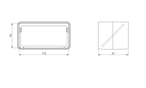 Conector de tubo plano de 55 x 110 mm con válvula antirretorno