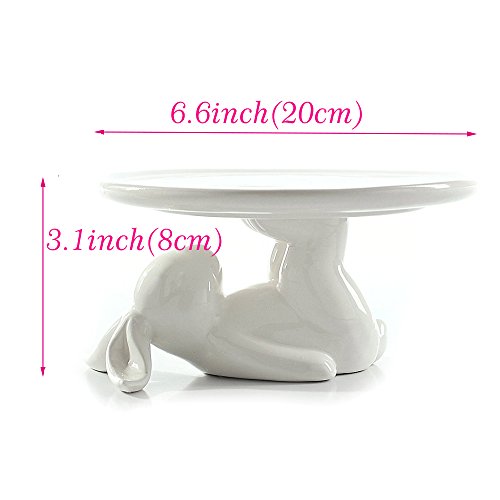 Conejito Bandejas para tartas de cerámica,Platos para postre Bandeja Cake Stand (1 Conejito)