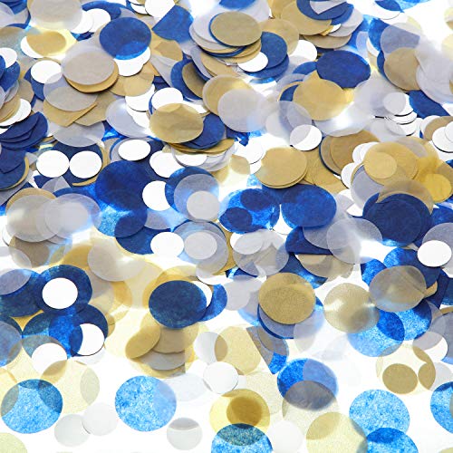 Confeti de Papel Confeti de Mesa para Decoración de Fiesta de Boda Cumpleaños, 1,76 oz (Confeti Auzl Dorado Plateado, 2,5 cm)