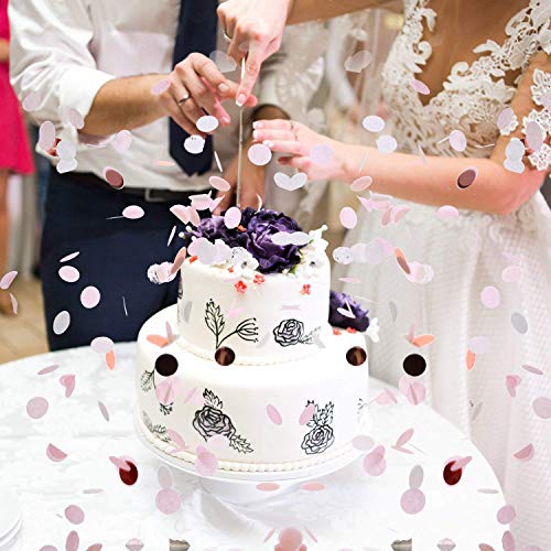 Confeti rosa dorado rosa 2.5 cm Papel de seda confeti de mesa, para bodas, cumpleaños, baby shower, graduación, decoraciones de fiesta de ceremonia 70g