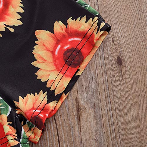 Conjunto de 2 piezas de ropa de bebé niña pequeña Miss Sassy pantalones chaleco sin mangas camisetas tops de girasol pantalones cortos para bebé Amarillo amarillo 2-3 Años