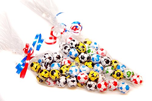 Conos de chocolate para fiesta de fútbol con cinta, 5 unidades, para fiesta de cumpleaños de la Copa del Mundo