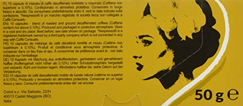 Consuelo - cápsulas de café compatibles con Nespresso* - Descafeinado, 100 cápsulas (10x10)