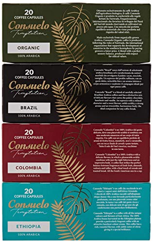 Consuelo Nespresso* compatible Capsules - Premium variety pack, 80 capsules (20x4)
