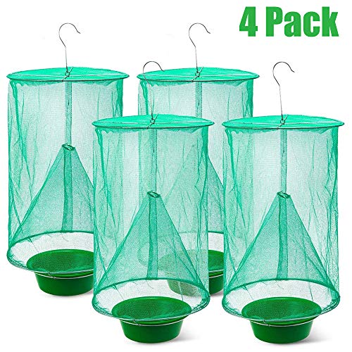 COOTA Trampa para Moscas Colgantes Ranch al Aire Libre, 4 Pcs la Trampa de Moscas ReutilizableTrampa para Moscas