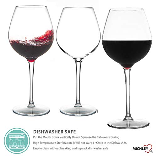 Copas de vino Micchley irrompibles de plástico 100% Tritan-irrompibles para camping y uso diario, aptas para lavavajillas, Tritan, Rojo Borgoña, 6-Pack