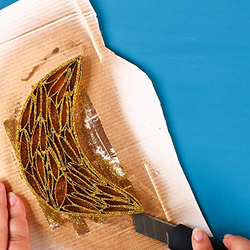 Copos de Aluminio Copos de Oro Copos Lámina Metálica Color Cobre con 5 Piezas Pinceles y Pinzas Bambú Antiestáticas para Dorado, Manualidades y Decoración Uñas (Copos de Oro, Cepillos)