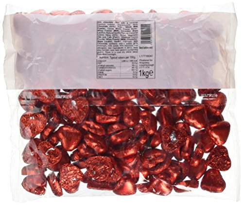 Corazones de crema de caramelo con leche de chocolate rojo - 1 kg. Regalo ideal para bodas / valentines
