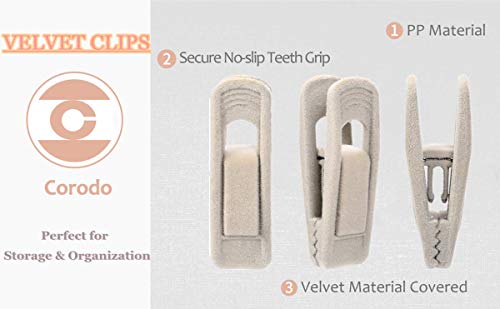 Corodo Perchas de Terciopelo Clips 20 Clips de Perchas, Beige Pantalones de Terciopelo, Fuerte Dedo Clips Perfecto Para l'uso con Vestiti Slim-Line Appendini in Terciopelo Perchas