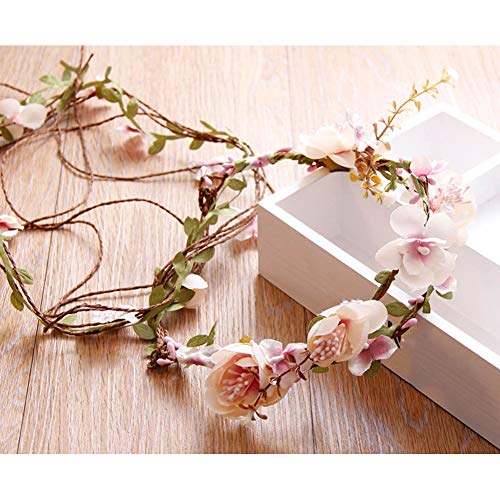 Corola De La Flor del Tocado De Novia Corona Corona, Tocado Velo, Adornos para El Pelo Fotografía De La Boda Fiesta De Armadura De La Rota,Beige