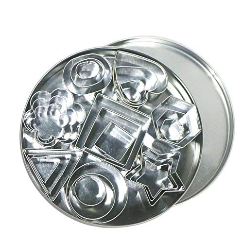 Cortador de Galletas, Molde Galletas, 24 Piezas Moldes Cocina,Cortadores de Repostería, Acero Inoxidable Moldes,para Cocina, Hornear, Dulces Caseros