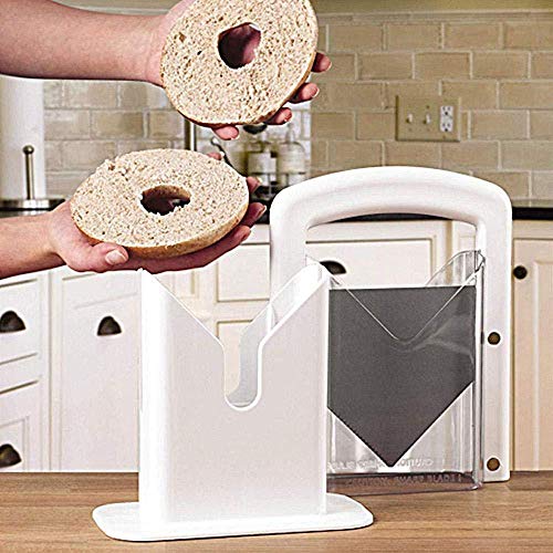 Cortador De Pan Rebanador De Pan Cortador De Guillotina Cortador De Bagel De PláStico Y Acero Inoxidable Para Pan Muffins Bollos Rollos Cortador De Pan Casero Cortador De Pan Molde Para Hornear