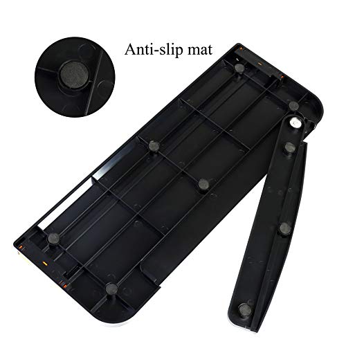 Cortador de papel A4 de titanio, herramienta para álbumes de recortes con protección automática de seguridad y regla lateral para etiquetas de papel, corte estándar de 12 pulgadas, color negro