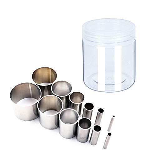 Cortadores de arcilla, 12 piezas, juego de cortadores de perforación, de acero inoxidable, forma circular, cortadores de galletas, cortadores para arcilla, cerámica y manualidades con estuche de