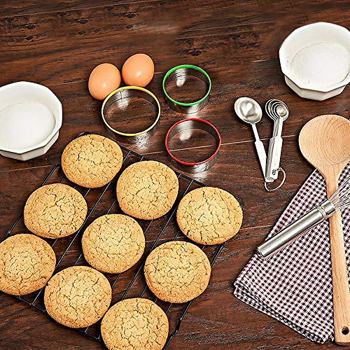 Cortadores de galletas redondos, Juego de cortadores de galletas redondas Cortadores de masa redonda de acero inoxidable para galletas, pasta de azúcar, donas, masa