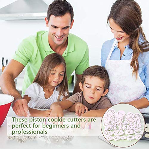 Cortadores Fondant, BETOY 33 piezas Cortador Fondant Expulsor para Fondant Tarta Moldes de Tartas para Decorar los Pasteles