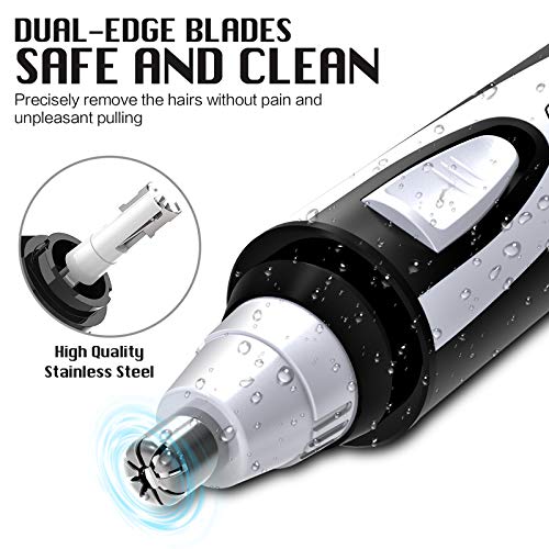 Cortapelos Nariz y Oreja - 2020 Profesional Nose Hair Trimmer sin Dolor Cuchillas de Acero Inoxidable Afeitadora para Nariz Oído y Pelo Facial Cabeza Desmontable Lavable(Negro)