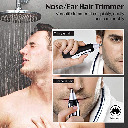 Cortapelos Nariz y Oreja - 2020 Profesional Nose Hair Trimmer sin Dolor Cuchillas de Acero Inoxidable Afeitadora para Nariz Oído y Pelo Facial Cabeza Desmontable Lavable(Negro)