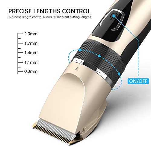 Cortapelos Profesional Hombres,Oudekay IPX7 Máquina Cortar Pelo Impermeable Kit Cuchilla de Titanio y Cerámica Pantalla LED,Cortadora de Pelo Inalámbrica Batería Recargable de Litio 2000mAh