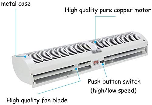 Cortina de aire sobre la puerta - Las cortinas de aire para el viento INDUSTRIAL casa acelera Escena 2 Aplicable a los centros comerciales y plazas públicas en blanco Pequeño cuerpo, luz,Button,100cm